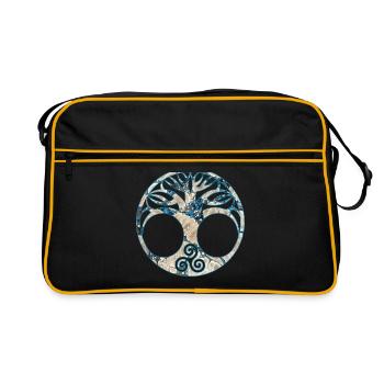 yggdrasil e 242 - Retro Tasche - Schwarz/Gold - Vorne