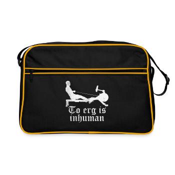 Rowing is inhumane - rowing machine rower - Retro Bag - black/gold - Front