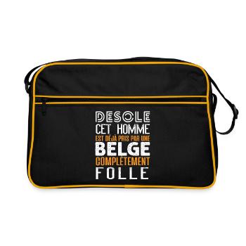 Désolé cette homme t-shirt belgique cadeau - Sac Retro - noir/or - Devant