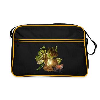 forest 48 with fox - Retro Bag - black/gold - Front