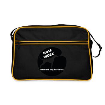 Nose Work Schwarzes Logo - Retro Tasche - Schwarz/Gold - Vorne