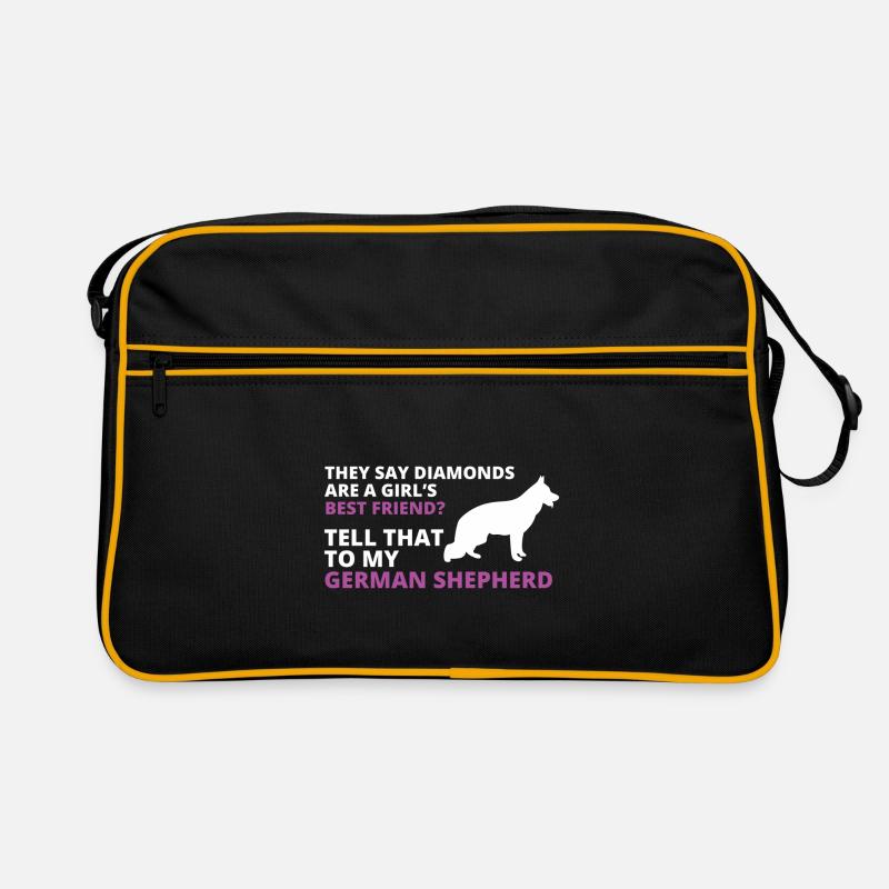 German shepherd - Retro Bag - black/gold