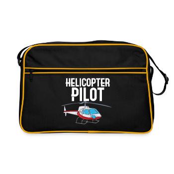 Pilote de vol en hélicoptère - Sac Retro - noir/or - Devant