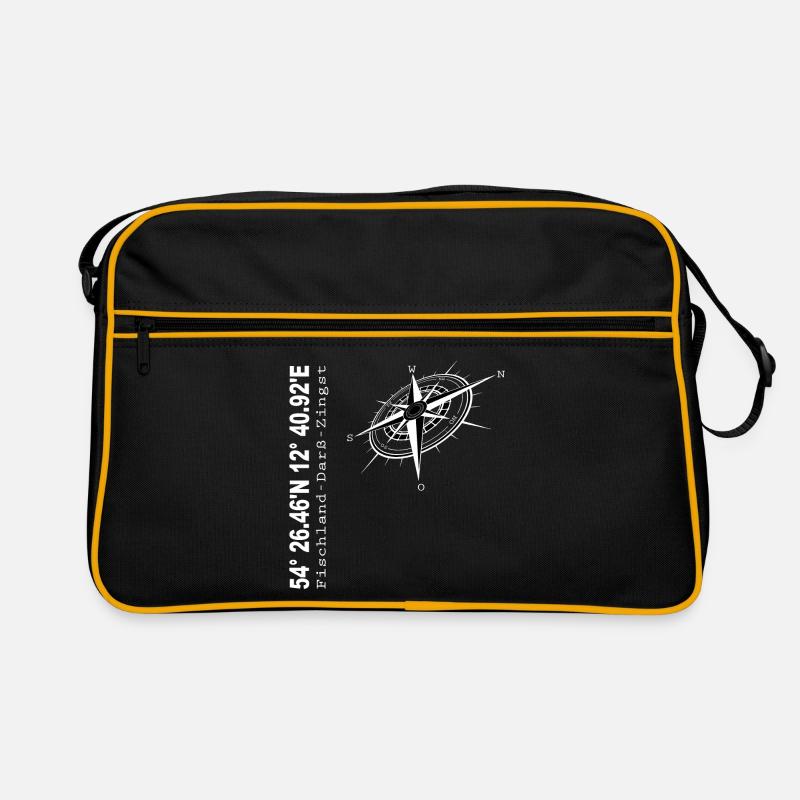 Fischland - Darß - Zingst - Retro Tasche - Schwarz/Gold