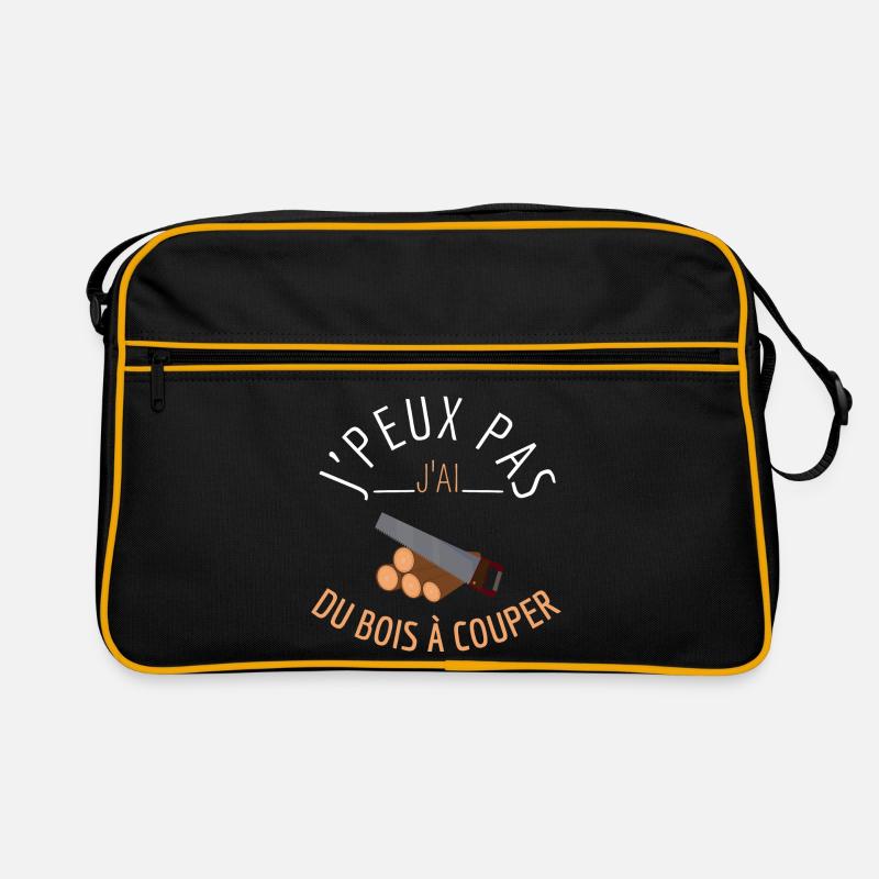 J’peux pas j’ai du bois à couper - Sac Retro - noir/or