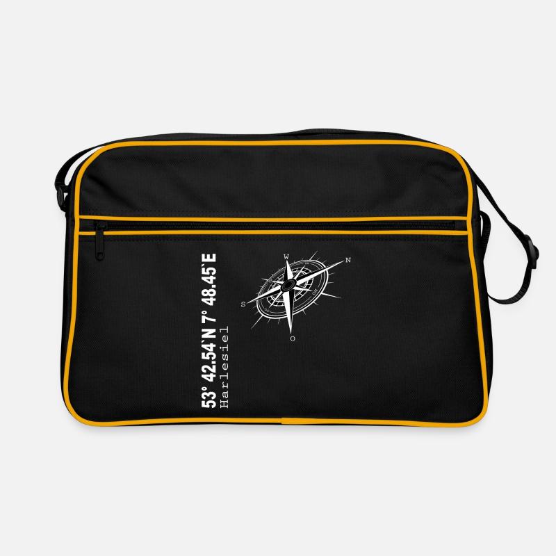 Harlesiel - Retro Tasche - Schwarz/Gold