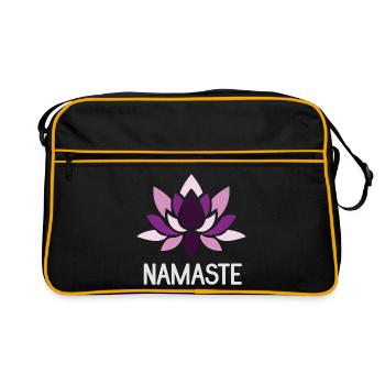 Idée cadeau de yoga - Namaste - Sac Retro - noir/or - Devant