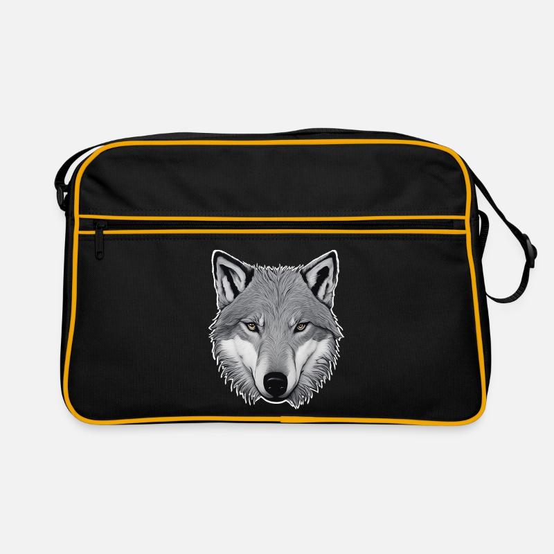 Wolf - Retro Tasche - Schwarz/Gold