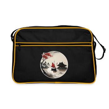 Asian landscape - Retro Bag - black/gold - Front