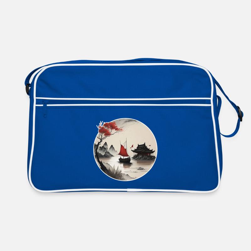 Asian landscape Retro Bag