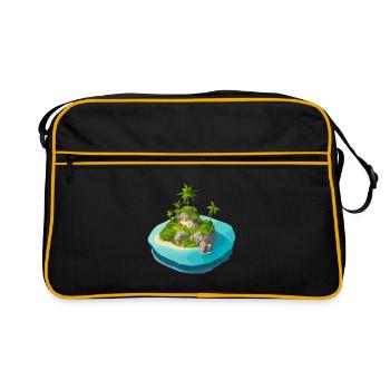 Island vectorized - Retro Bag - black/gold - Front
