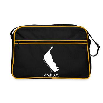 Amrum Koordinaten - Retro Tasche - Schwarz/Gold - Vorne