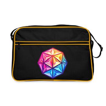 Geometric D20 D20 Cube – Fantasy RPG - Retro Bag - black/gold - Front