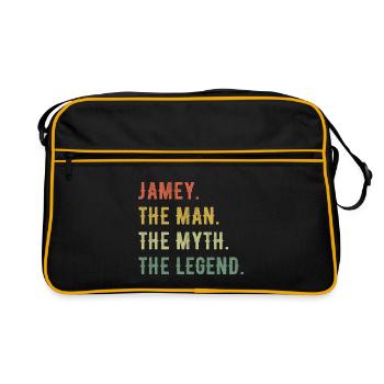 James Jamey First name Short form Man Myth Legend - Retro Bag - black/gold - Front