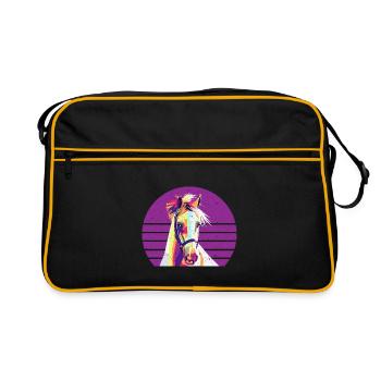 Polygone Cheval Motif Cheval Motif Rétro Vintage - Sac Retro - noir/or - Devant