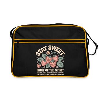 Stay Sweet Fruit of the Spirit Strawberry - Sac Retro - noir/or - Devant