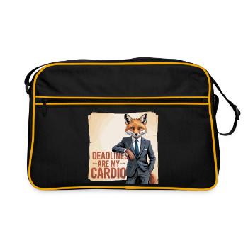 Les échéances sont mon bureau cardio, renard - Sac Retro - noir/or - Devant