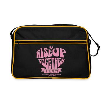 Conception de t-shirt Love Unity Heart, Levez-vous ensemble - Sac Retro - noir/or - Devant