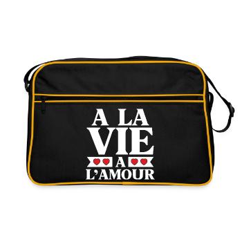 La Vie et L'Amour Coeurs Rouges - Sac Retro - noir/or - Devant