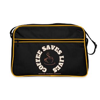 Le café sauve la journée : le café sauve des vies - Sac Retro - noir/or - Devant