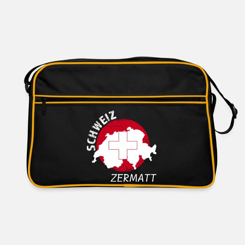 Zermatt - Retro Tasche - Schwarz/Gold