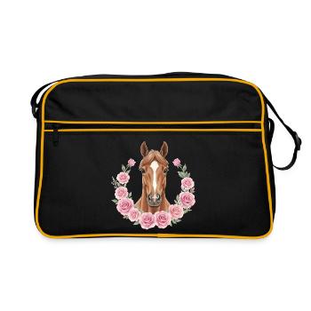 brown horse - Retro Bag - black/gold - Front