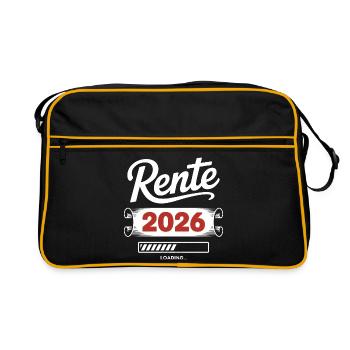 Rente 2026 Ladezeit Shirt - Retro Tasche - Schwarz/Gold - Vorne