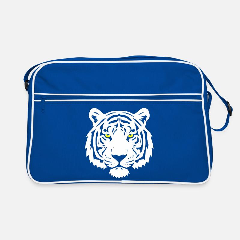 Tiger Head Yellow Eyes Big Cat Vector Retro Bag