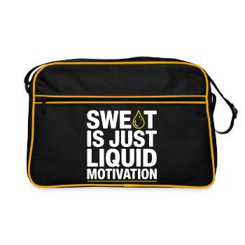 Sweat Is Just Liquid Motivation – Gym Saying - Retro Bag - black/gold - Front