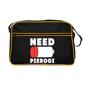 Pologne Polonais Pierogi - Sac Retro - noir/or - Devant