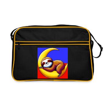 La paresse dort sur la Lune - Sac Retro - noir/or - Devant