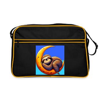 La paresse dort sur la Lune - Sac Retro - noir/or - Devant