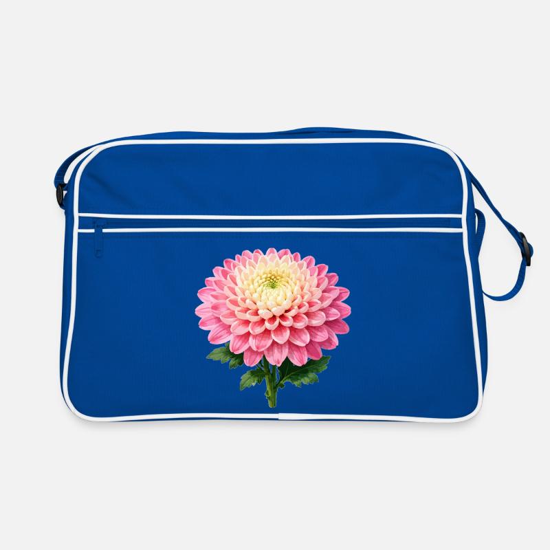 Rosa Chrysantheme-Blüte Retro Tasche