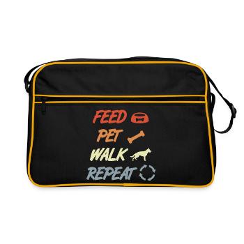 Feeding, petting, performing, repeating - Retro Bag - black/gold - Front