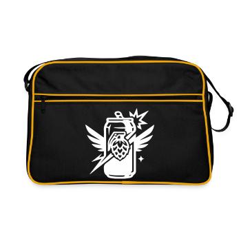 Bierdose Hopfen Dose Bier - Retro Tasche - Schwarz/Gold - Vorne