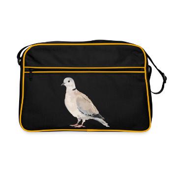 Portrait de pigeon dans des tons terreux - Sac Retro - noir/or - Devant