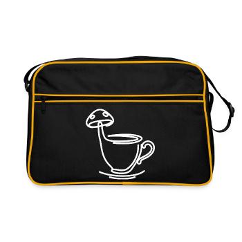 Champignon thé café - Sac Retro - noir/or - Devant