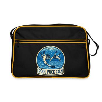 POOL PUCK CALM - Retro Bag - black/gold - Front