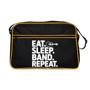Eat. Sleep. Band. Repeat. - Retro Bag - black/gold - Front