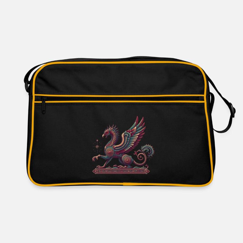 Mystischer Wächter-Greif Retro Tasche