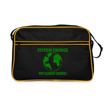 system change not climate change - Sac Retro - noir/or - Devant