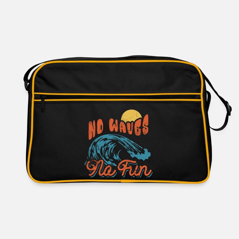 No Waves No Fun - Surfer - Gift Retro Bag