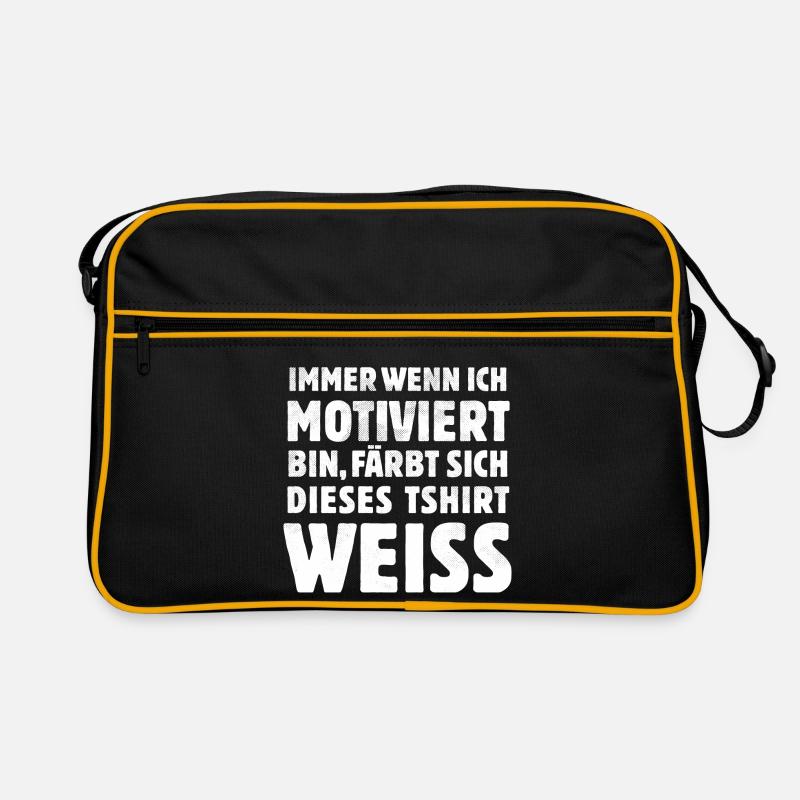 Wenn ich motiviert bin - witzige Sprüche Retro Tasche