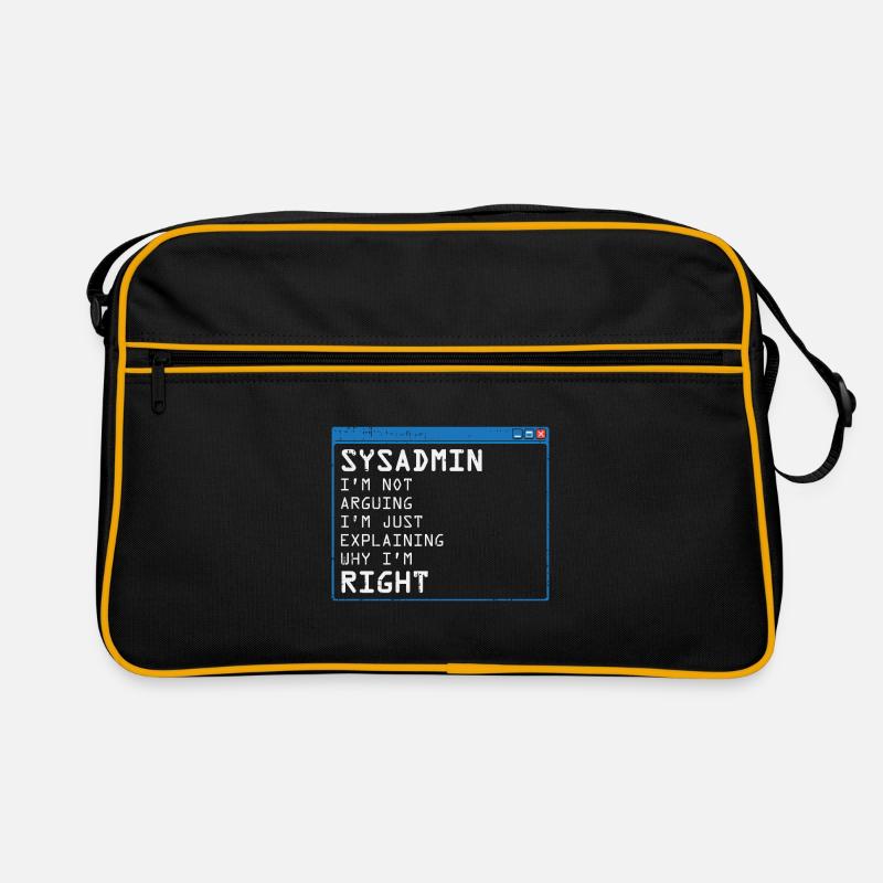 Administrateur système Administrateur programmeur informatique - Sac Retro - noir/or