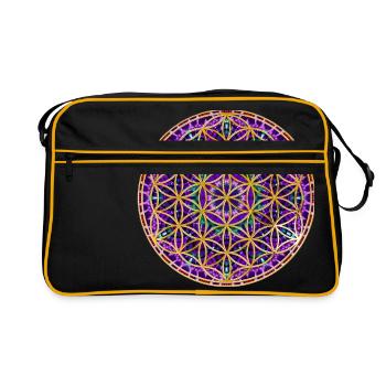 Flower of Life - Mandala - Retro Bag - black/gold - Front