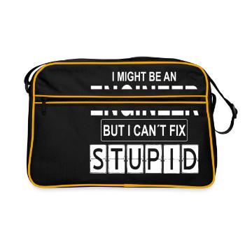 Engineer Can´t Fix Stupid - Retro Tasche - Schwarz/Gold - Vorne
