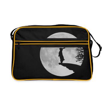Wolfinchen hase kaninchen häschenosterhase bunny - Retro Tasche - Schwarz/Gold - Vorne
