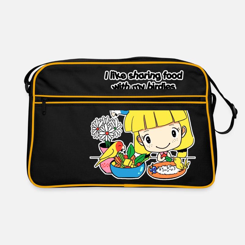 Sharing food - Retro Bag - black/gold