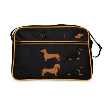 Dachshund selection - Retro Bag - black/gold - Front