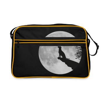 Vollmond Klippe Hund Dog Labrador Werwolf heulen - Sac Retro - noir/or - Devant